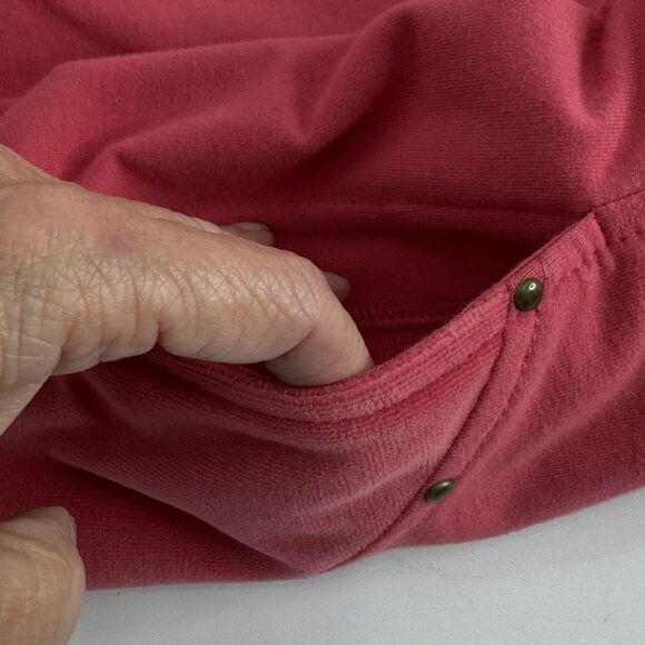 St. John Sport Golf Sweater Jacket Womens S Knit Velvet Zip Studded Preppy Pink - Picture 3 of 9